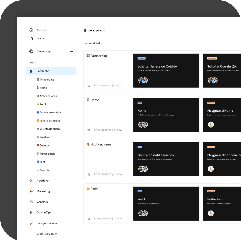 Organized file list in Figma